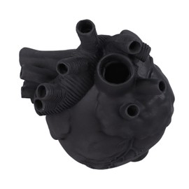 Creative Anatomical Heart Vases Resin Sculpture Heart Shaped Art Flower Vases Desktop Home Decoration for Living Room Black