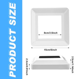 Tandefio 8 Pcs 4 x 4" Post Skirt, One-Piece Metal Post Base Cover Internal Size 3. 5 x 3. 5" Base Cover, Porch Columns Wraps for Fence Stair Wood Vinyl (White)