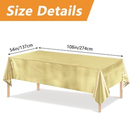 MOROBOR 3 Pack Gold Sequin Plastic Tablecloths, Shiny Disposable Rectangle Table Covers,Table Cloth for Wedding Party Birthday Christmas Baby Shower Decoration, 54" x 108"