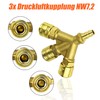 LAIWOO Compressed Air Distributor Triple with Couplings, 1/4 Inch Air