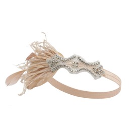 Lovfingu Great Gatsby 1920s Accessories Flapper Headbands for Women with Feathers for Crafting Vintage Party Headpiece C59-Pink