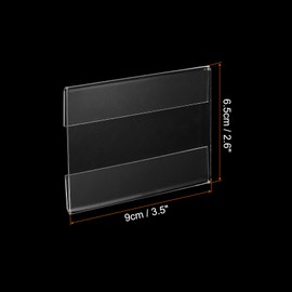 PATIKIL 2.5x3.5 Wall Mount Acrylic Sign Holder, 12Pcs Advertisement Display Frame with Tape Adhesive for Office Home Store Restaurant, Clear