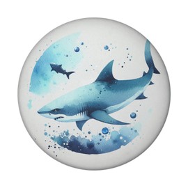 Shark in Water Magnet with Bottle Opener Round Shark Motif Floating Predator Fish in the Ocean Strong Sea Predator Sea Life Fish Magnet
