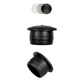 FUX Pack of 10 Blind Plugs Cover Caps for Drill Holes Drill Hole Cover Shaft Diameter 4.4 to 20.5 mm, Black, White, Natural, Bore Hole Cover Caps (Black, 13.2 mm)