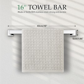 5-Pieces Polished Chrome Bathroom Accessories Set,Bathroom Hardware Set,16 Inch Towel Bar Set,Stainless Steel Towel Holder Set for Bathroom,Wall Mounted