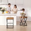 Bar Stools Set of 2, 26" Leather Counter Height Bar