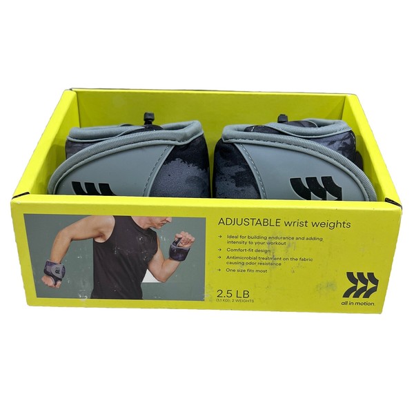 All in Motion Adjustable Wrist Weights 2.5lbs (1 Pair)