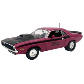 DCD 1970 Dodge Challenger T/A Pro Stock Limited Edition Panther Pink with Black Stripes Black Hood Mopar Performance for Kids
