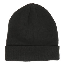 SHIPITNOW Men's or Women's Winter Hat Plain - Basic Knitted Hat without Bobble - 100% Acrylic Beanie - Simple and Classic Hats without Brand - One Size, black