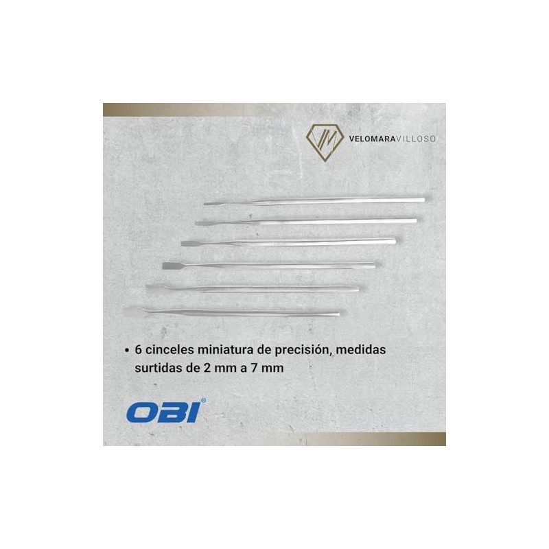 Juego Espatulas Cincel Miniatura 2-7mm 6pzs Acero Inoxidable Herramienta Profesional