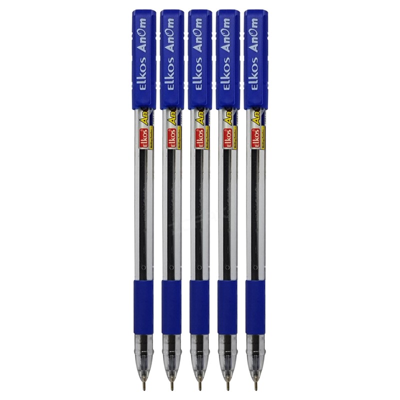 ELKOS Anom Ballpoint Pens, BLUE, 0.7mm Fine Point, Pack of