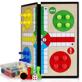 KIDAMI Ludo Magnetic Board Game Set, Children’s Family Ludo Learning Game for Kids and Adults（11.2X11.2 in ）