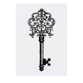 'Vintage Key' Temporary Tattoo - Water Resistant, Skin-Safe, Non-Toxic Transfer (TO00083737)