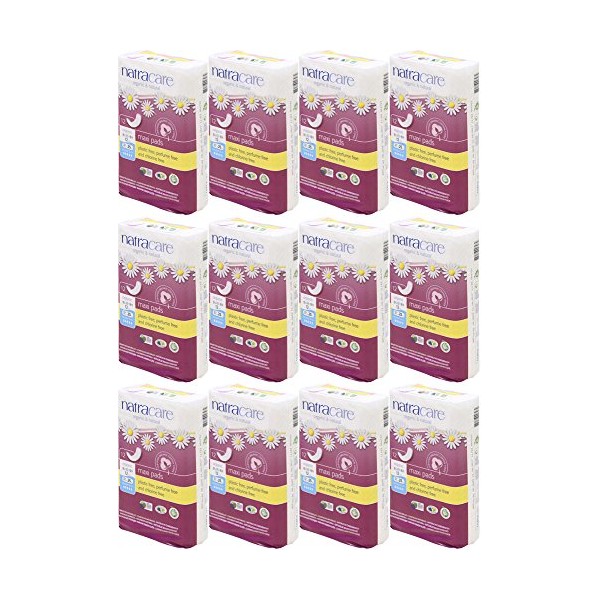 Natracare Maxi Pads Super with Organic Cotton Cover 12 ea (Pack of 12)