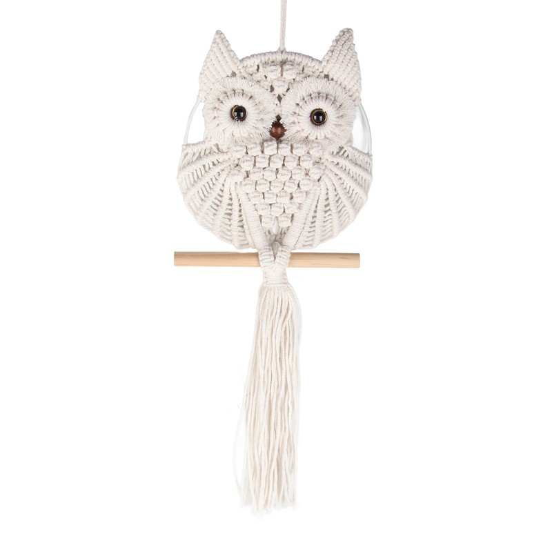 Owl Macrame Wall Hanging Hand Woven Boho Tapestry Owl Macrame