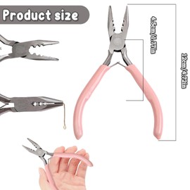 Mini Pliers fo Hair Extension Tools - 3-Hole Design, Micro Loop Tongs for Beads and Loop Tools - Precision Pliers for Hair Extension Removal and Installation - Non-Slip Handles and Ergonomic Handles