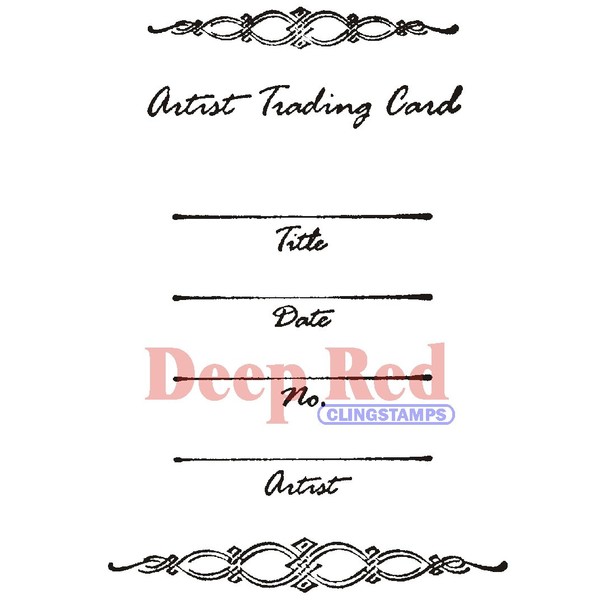 Deep Red Stamps ATC Flourish Rubber Stamp 2 x 3inches