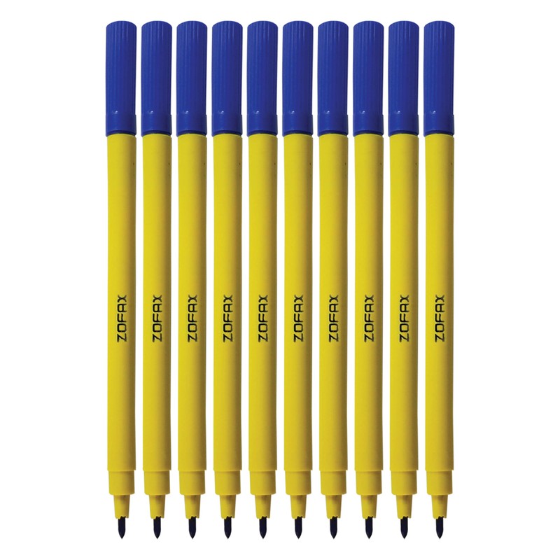 ZOFAX Felto Felt Tip Colouring Pens, BLUE, Fine Point, Pack