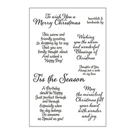 Tis The Season Merry Christmas Sayings Sentiments Phrase Happy Birthday Greetings Rubber Clear Stamp/Seal Scrapbook/Photo Decorative Card Making Clear Stamp