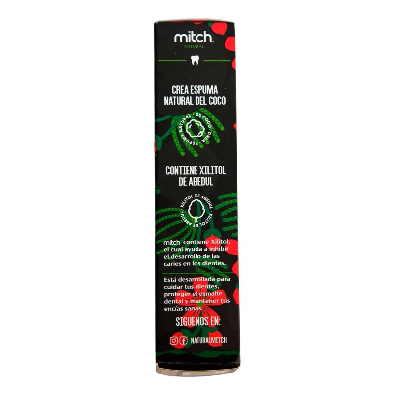 Pasta Dental Natural Mitch De Carbón Activado 100ml Blanqueamiento Sin