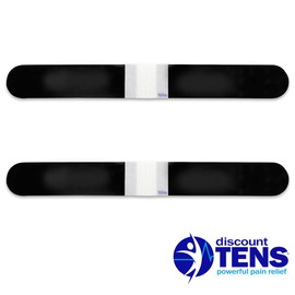 Electrodos TENS, 2 electrodos autoadhesivos de alta calidad de 13 pulgadas x 1.5 pulgadas para unidades TENS, electrodos de unidad Snap TENS, marca Discount TENS
