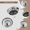 2 Pack Stainless Steel Kitchen Sink Strainer, Kitchen Sink Plug