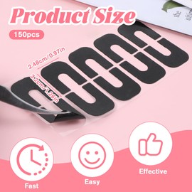 cobee 150 Pcs Nail Polish Protector for Fingers, Black Latex Nail Polish Barrier Peel Off Skin Nail Tape, Nail Polish Accessories for Nails Stamp Nail Art Stickers(Black)