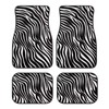 4 Pcs Car Floor Mats Zebra Print Universal Automotive Foot