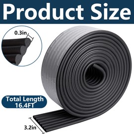 16.4 Ft x 3.2 inch Water Pipe Insulation Tape-Weather Resistant Foam Pipe Insulation Wrap for Winter Cold Hot Water Pipe-Self Adhesive Tube Insulation Wrap for Winter Freeze Protection (Black)