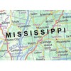 Mississippi State Physical Map - 14.4 x 25 inches -
