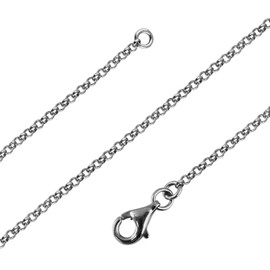 Avesano 101011-0 Women's Pea Chain 925 Silver (Width 1.7 mm) Silver Chain without Pendant (Length 36 cm to 90 cm), Sterling Silver, No Gemstone