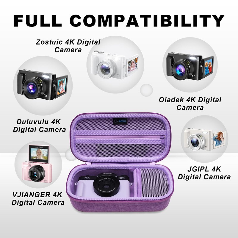 DR·AMIU 4K Digital Camera Case Compatible with VJIANGER, Duluvulu, JGIPL,