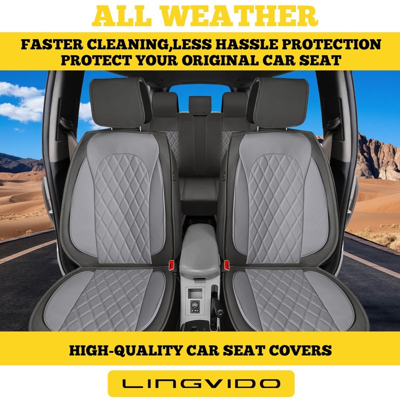 LINGVIDO Car Seat Covers for Front Seats (2 Seats) -