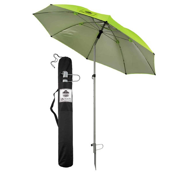 Ergodyne SHAX 6100 Lightweight Industrial Umbrella Lime, 84"