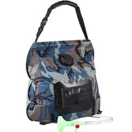 Kasvot Regadera Portatil de Camping, Bolsa de Ducha Portátil de Calefacción Solar Portátil, 20L Bolsa de Ducha para Acampar, para Camping, Senderismo, Lavado de Autos, Camuflaje Verde