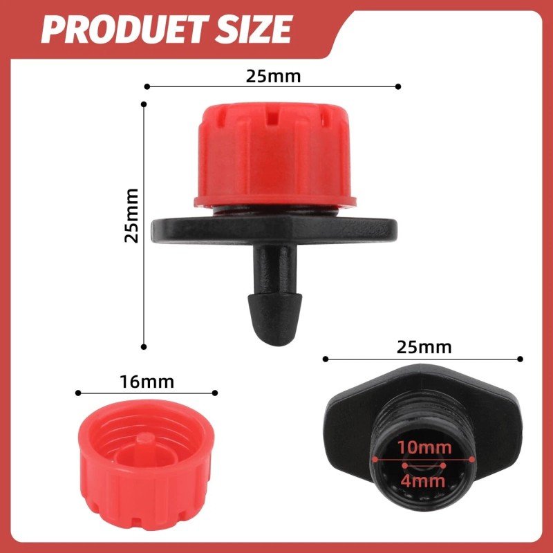 Sumalon 150PCS Adjustable Irrigation Drippers Sprinklers, 1/4 Inch