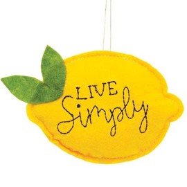 CWI Gifts Christmas Live Simply Felt Lemon Ornament Holiday Tree Decoration, Home Collection, GCS37980