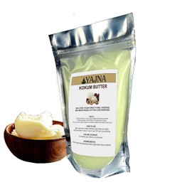 Yajna Organic Raw Kokum Butter 100% Pure,Natural & Unrefined| Skin Moisturizer For Face, Body & Hair| 8 OZ/230 GM Ivory/White Grade A | DIY Creams, Balms, Lotions, Soaps| Moisturizes Dry Skin