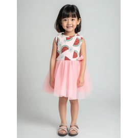 Unique Baby Girls Sleeveless Summer Tutu Dress Outfits for Girl Toddler and Big Kids (8Y, Watermelon)