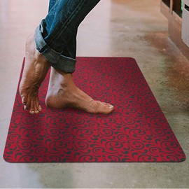 Shape28 Floor Mat Ultra-Thin Kitchen Bathroom Rug with Non Slip Rubber Backing 35”x23” Red Design 3P