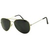 Rhode Island Novelty Dark Aviator Sunglasses Gold Frame with Black