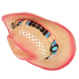 Healeved Straw Cowboy Hat for Men and Women Lightweight Breathable Sun for Beach Hiking and Outdoor Activities Modern for Travel Adventures Pink