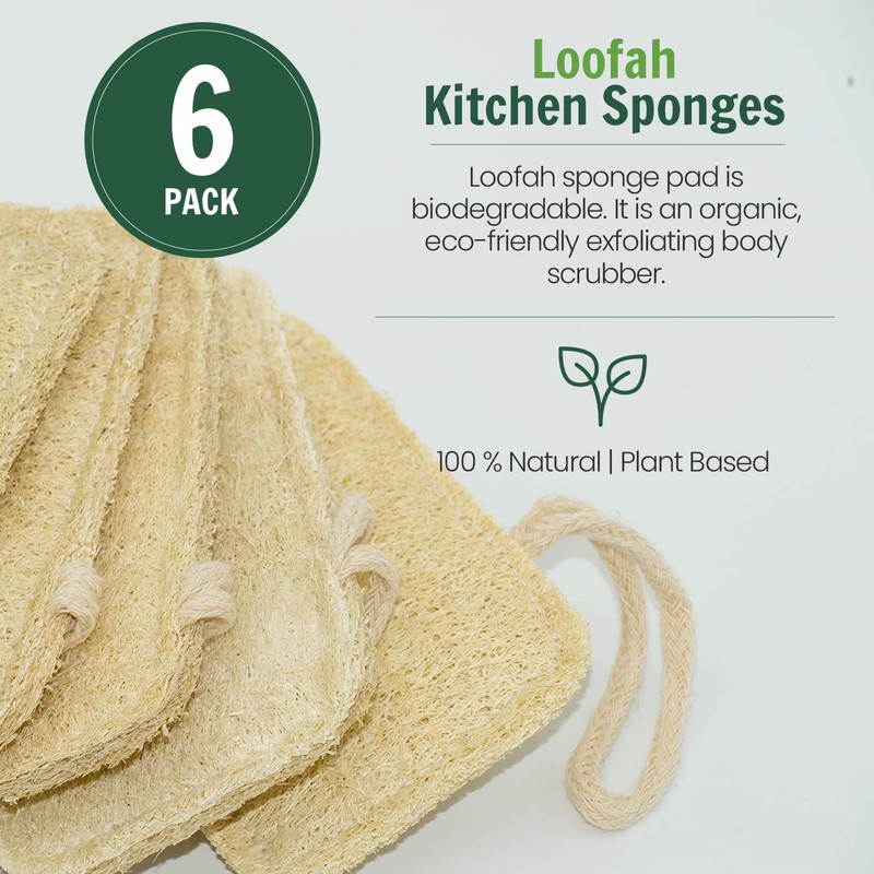 Natural Kitchen Sponge Organic Loofah Exfoliating Loofah Sponge Loofah Sponge
