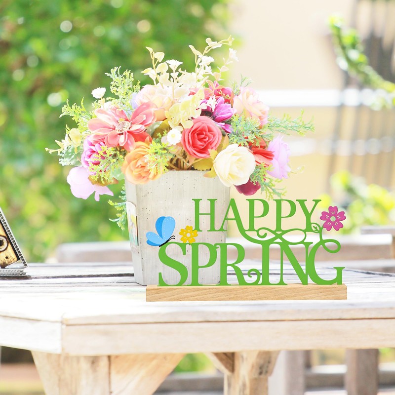 BCCSNNM Metal Happy Spring Sign, Spring Decorations for Home, Spring