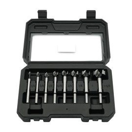 GMTOOLS Forstner Bit Set, 8PCS Forstner Drill Bits for Wood, Carbide Forstner Bit for Woodworking, Auger Opener Round Shank Drilling Cutting Tool for Hardwood, Softwood, Plastic, Plywood