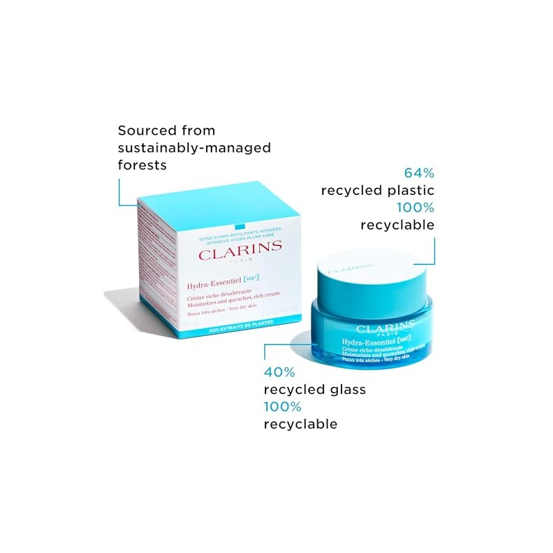 Hydra-Essentiel Rich Cream by Clarins for Women - 1.6 oz