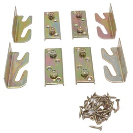 WANLIAN Bed Rail Brackets Heavy Duty No-Mortise Bed Frame Connectors for Headboards Footboards Hold - Set of 4 (Screws Included)