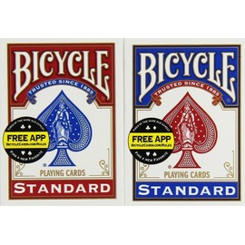 Bicycle Poker Index Playing Cards, Standard, Red and Blue, 2 Piece