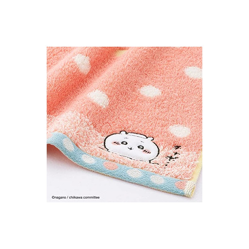 Chiikawa 41-1092130 Bath Face Towel, Pink, Pile, Cute, Approx. 13.4