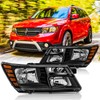 SAFAUTOPARTS Headlights Assembly Pair for 2009-2020 Dodge Journey SE SXT